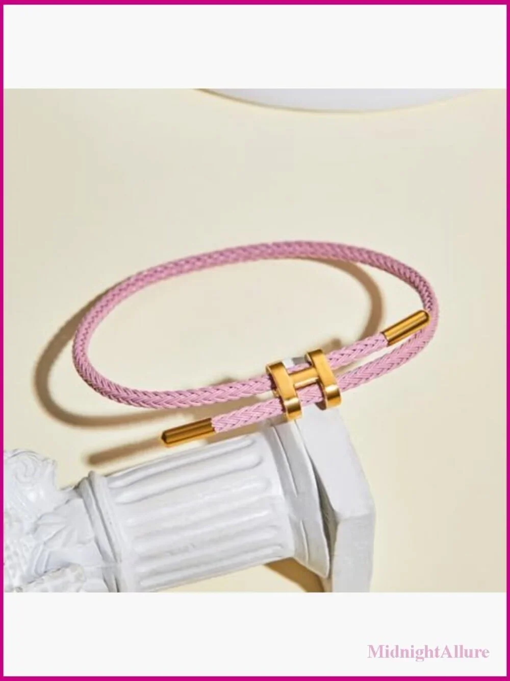 Adjustable Gold-Plated Charm Bracelet, 18k Titanium